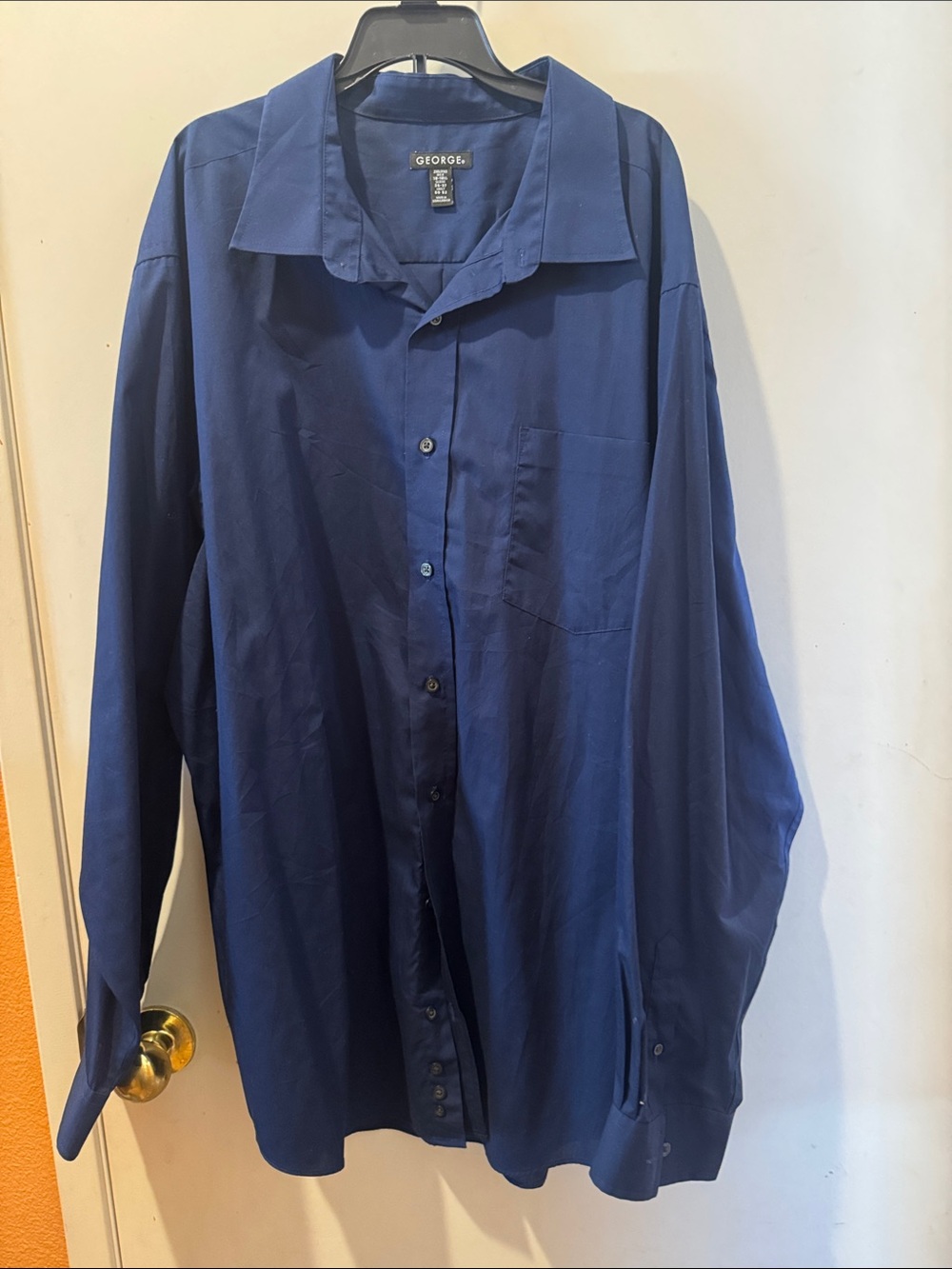 George Men's Dress Shirt in Deep Blue